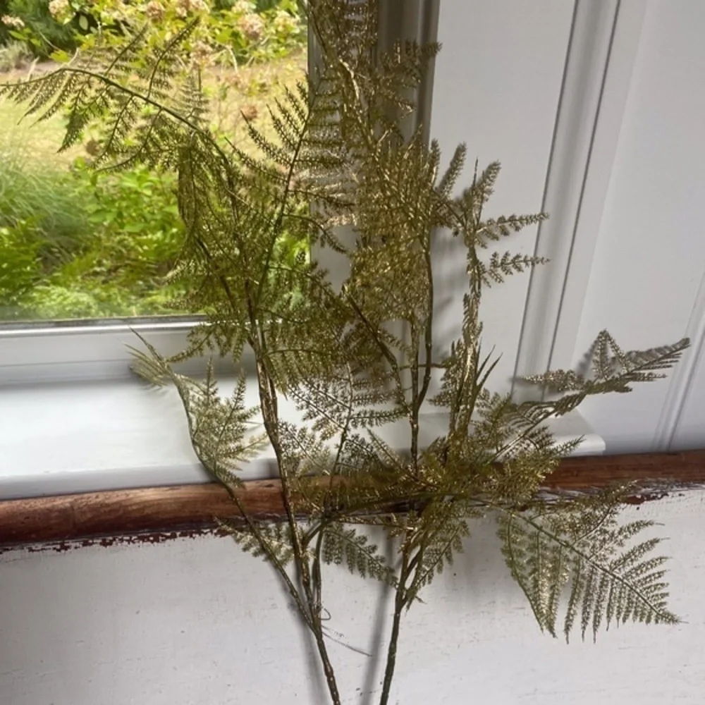 Anthropologie Gold Faux Fern Branch (One)